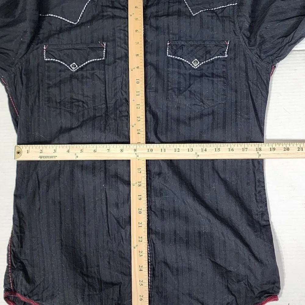 Roper Black Pony Express Western Rodeo Pearl Snap Shirt, Men's Medium - Picture 14 of 15